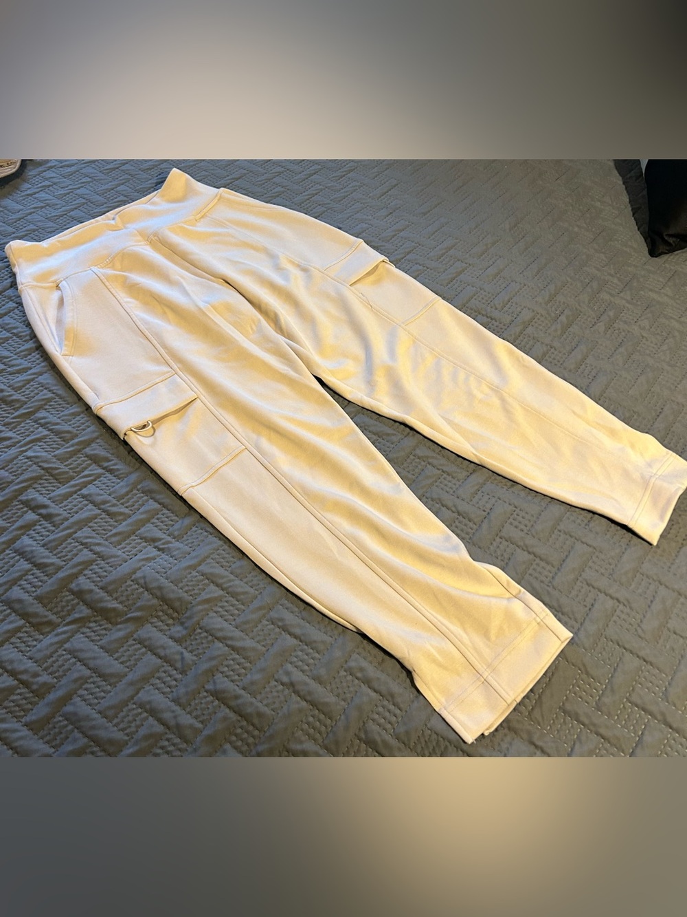 Sage Neutral Cream Cargo Joggers Size S